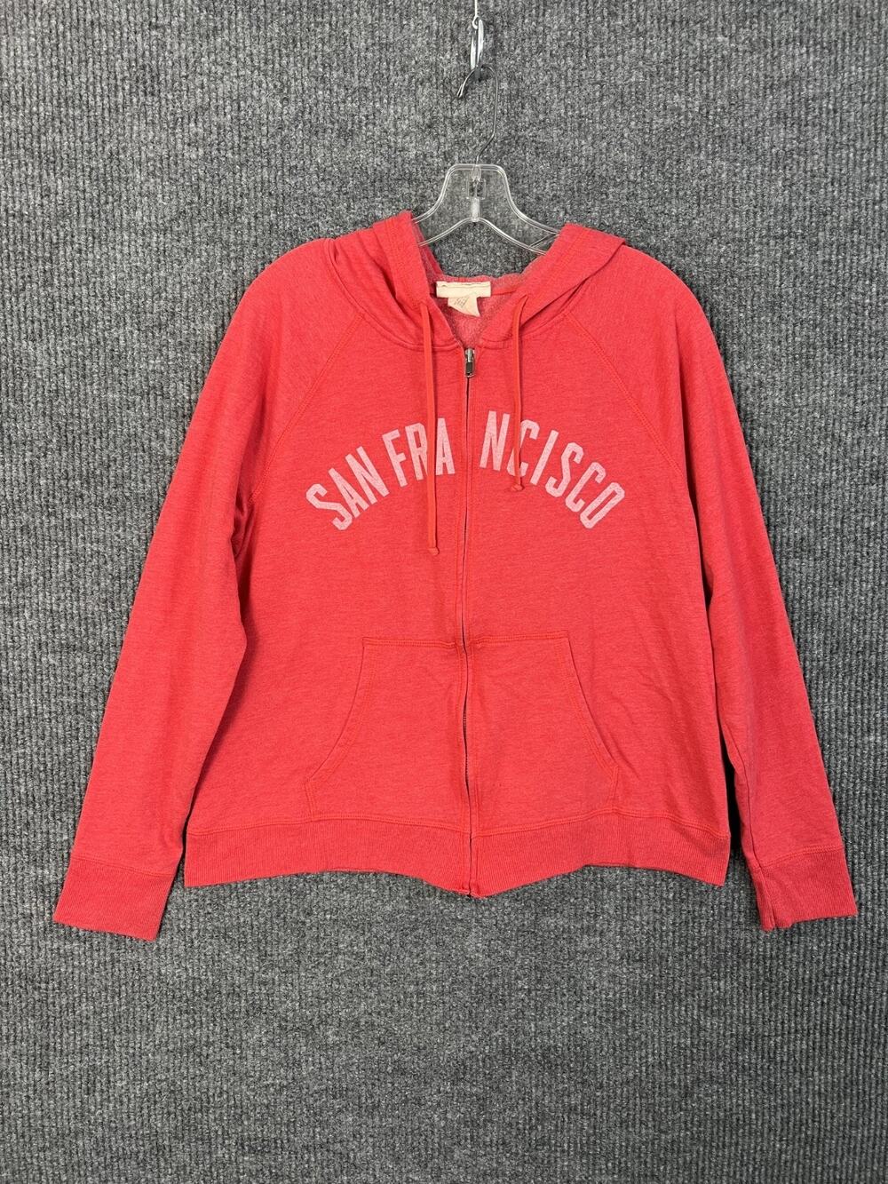 Local Pride By Todd Snyder Full Zip Hoodie Sweatshirt Women XL San Francisco Red - Picture 1 of 13